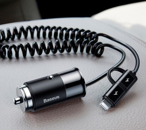 Baseus TYPE-C USB-C Lightning 4.8A ładowarka samochodowa mocna na Arena.pl