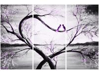 60 90CM OBRAZ 3 ELEM W FIOLETOWYM ŚWIETLE KSIĘŻYCA DRUK PŁÓTNO RAMA