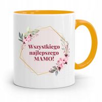 Kubek Żółty Prezent Dla Mamy Najlepszego Mamo! Z Nadrukiem Ze Zdjęciem