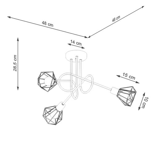 Żyrandol ARTEMIS 3S czarny na Arena.pl