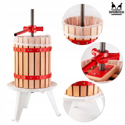 PRASA ŚRUBOWA RĘCZNA do OWOCÓW WINA SOKÓW OLIWY 6 L WYCISKARKA NIERDZEWNA na Arena.pl