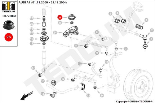 AUDI A4 ELEMENT MOCOWANIA AMORTYZATORA 8D2 B5 8D5 na Arena.pl