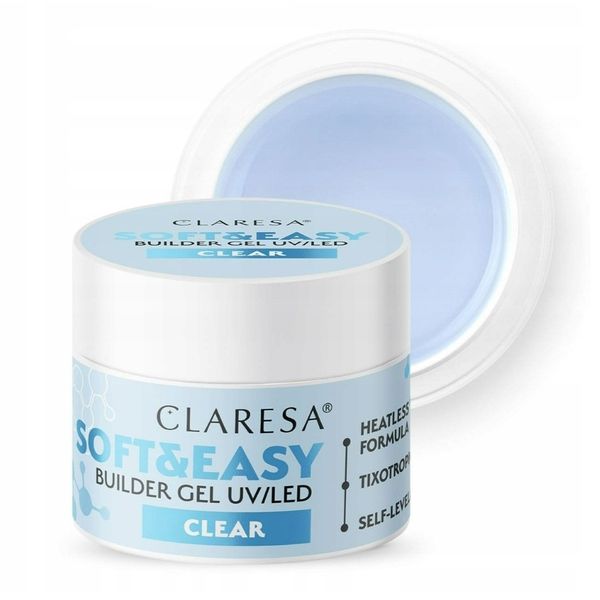 CLARESA Żel budujący do paznokci Soft&Easy CLEAR - 90g zdjęcie 1