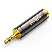 adapter przejściówka audio 3.5mm (męski) na 6,35mm mini jack (żeński) szary