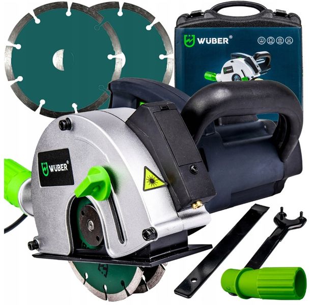 BRUZDOWNICA DO BETONU LASER 2 TARCZE WALIZKA 3100W WUBER zdjęcie 1