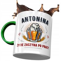 Kubek Zielony Dla Antoniny Dziewczyny Na Prezent Z Nadrukiem Ze Zdjęciem