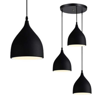 Lampa wisząca zwis żyrandol lampa na sufit czarna LED E27