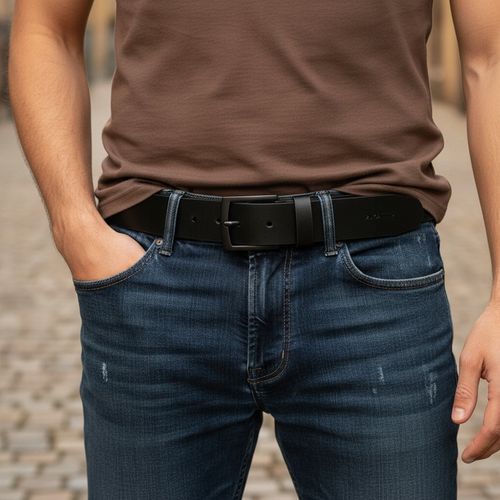 Pasek skórzany męski CZARNY do spodni SZEROKI skóra naturalna ZAGATTO na Arena.pl