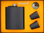 Czarna Piersiówka w Zestawie z Kieliszkami w Opakowaniu Prezentowym Gentelo