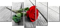 70CM 150CM OBRAZ 5 ELEM RÓŻA DESKACH ŚCIENNY