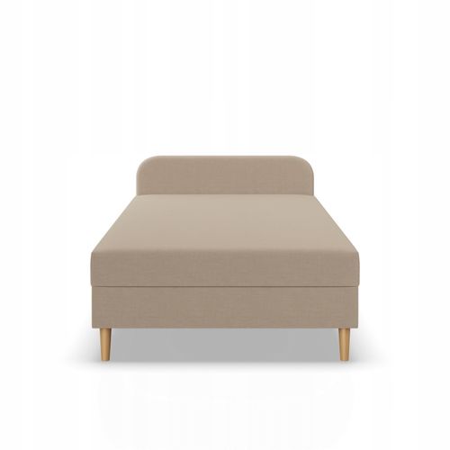 Łóżko Kontynentalne CASPE JEDNOOSOBOWE Tapicerowane Pojedyncze BEŻOWE na Arena.pl