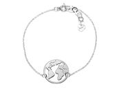 Bransoletka Celebrytka Podróż Mapa Świata Globus Travel 20 cm Srebro 925
