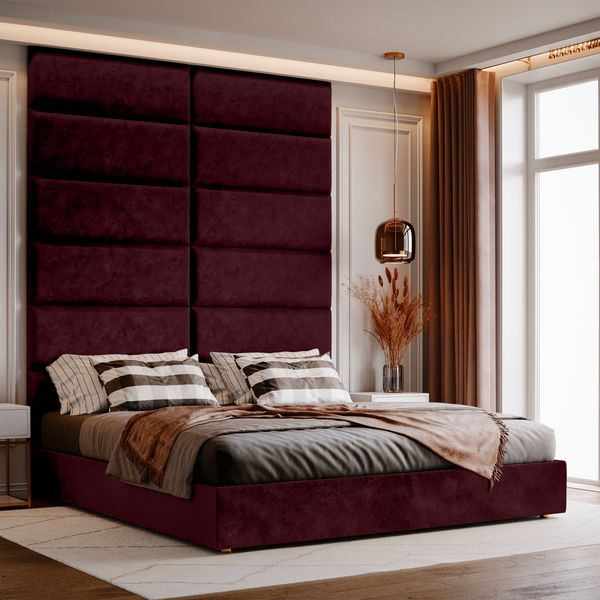 Panel Tapicerowany Ścienny Bordowy 50cm x 15cm zdjęcie 5