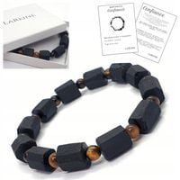 Bransoletka męska na prezent z kamieni turmalin czarny tygrysie oko