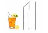 RURKI DO DRINKÓW SŁOMKI 2SZT CZYŚCIK METALOWE EKO