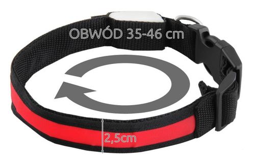 Obroża LED czerwona - S na Arena.pl