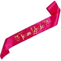 Team Bride z diamentem - różowa szarfa ze złotym nadrukiem