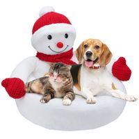 legowisko dla psa kota  zwierzę świąteczne miękkie poduszka bałwan 50x50