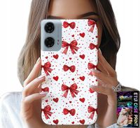 ETUI DO MOTOROLA G34 5G - CZERWONE WSTĄŻKI WSTĄŻKA MODNE WZORY