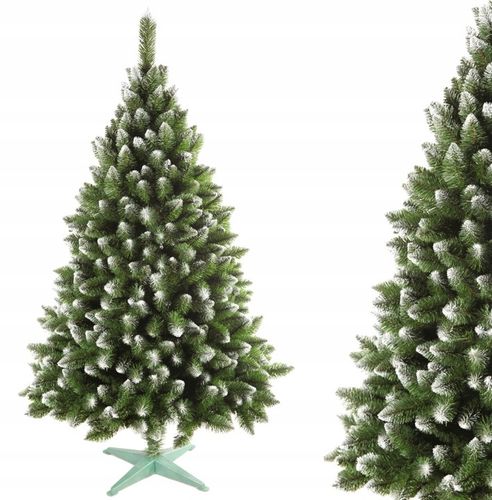 CHOINKA SZTUCZNA ZIELONA JODŁA Z BIAŁYMI KOŃCAMI 180 cm GĘSTA + STOJAK na Arena.pl