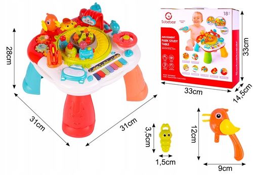 STOLIK EDUKACYJNY INTERAKTYWNY PIANINKO CIUCHCIA PIANINKO BĘBENEK PTASZEK na Arena.pl