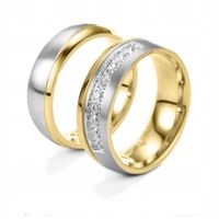 KO7 ZŁOTE SREBRNE OBRĄCZKI ŚLUBNE STAL 316L PARA