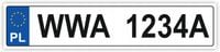 Naklejka samoprzylepnaz numerem rejestracyjnym na ciążarówkę naczepę 150x33