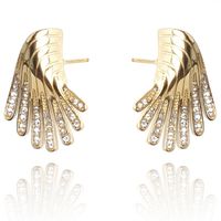 Kolczyki ze stali szlachetnej pozłacanej 14k złotem KST3045