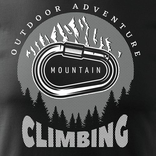 Koszulka z górami w góry wspinaczka climbing karabińczyk męska czarna REGULAR L na Arena.pl