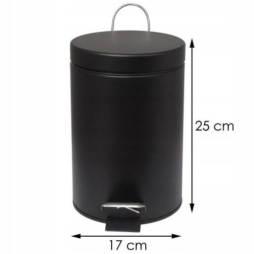 Kosz na śmieci śmietnik 3L do WC łazienki toalety biura czarny LOFT YOKA na Arena.pl