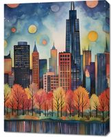 Obraz 70x90cm Panorama Malowniczego Miasta