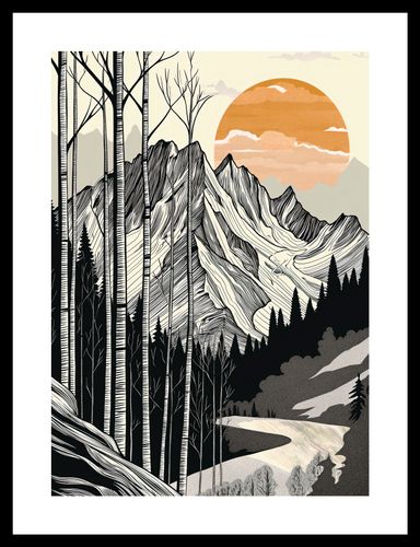 Plakat 25x35cm Drzeworys Górski na Arena.pl