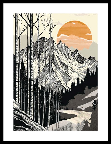Plakat 25x35cm Drzeworys Górski zdjęcie 3