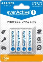 4xAKUMULATORKI everActive BATERIE R03/AAA 1050 mAh