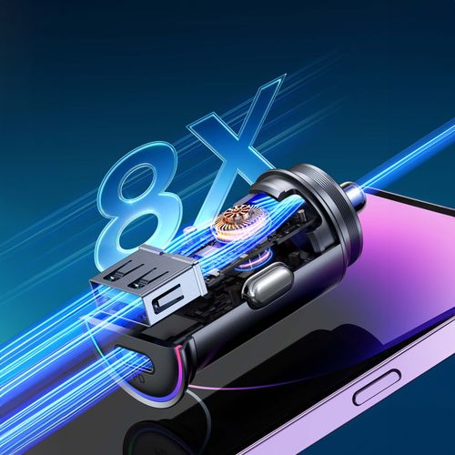 Mini ładowarka samochodowa 60W USB-A QC3.0 USB-C PD czarna na Arena.pl