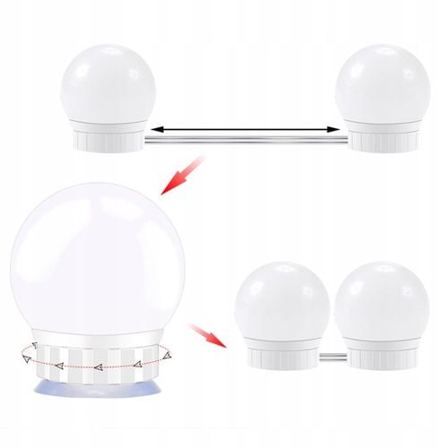 10x ŚWIATEŁKA LAMPKI LED NA LUSTRO TOALETKI 10 Poziomów Jasności 4,5M na Arena.pl