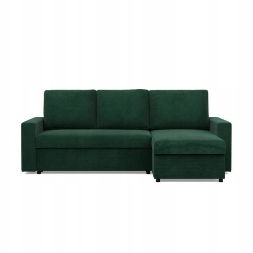 KANAPA NAROŻNIK NEO CIEMNY ZIELONY Nowoczesny Rozkładana POSO SZTRUKS na Arena.pl