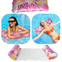 Hamak Wodny Materac do Pływania Dmuchany na Basen Leżak z Siatką 130x70cm