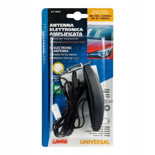 ANTENA SAMOCHODOWA WEWNĘTRZNA ELEKTRONICZNA 12V na Arena.pl