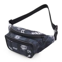 NERKA saszetka biodrówka torebka damska polska napisy N039 czarna