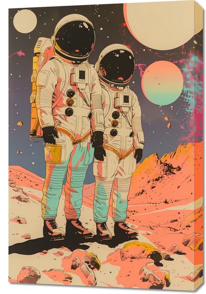 Obraz 60x90cm Astrounauci Kosmonauci zdjęcie 1