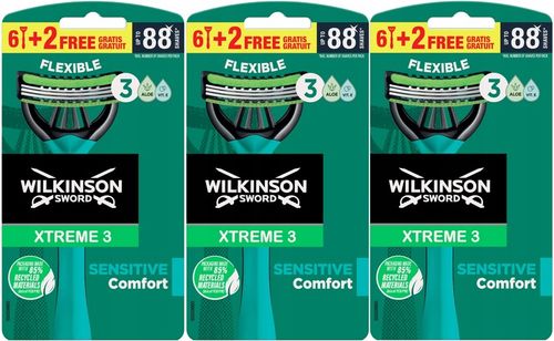 24x Maszynka do Golenia WILKINSON Xtreme 3 Comfort Sensitive na Arena.pl