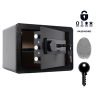 Pancerny Domowy Sejf Biometryczny Na Odcisk Palca 25x35x25 cm Czarny