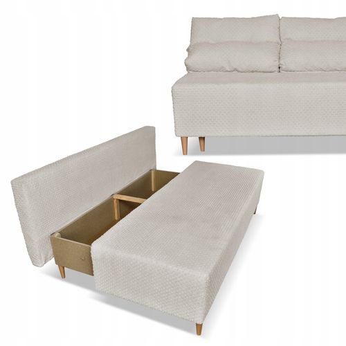 Kanapa sofa KIMO funkcja spania pojemnik Twisster beż sztruks na Arena.pl
