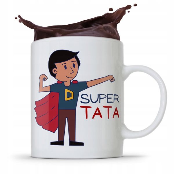 Kubek Na Dzień Ojca Dla Taty Super Tata Prezent Z Nadrukiem Ze Zdjęciem zdjęcie 1
