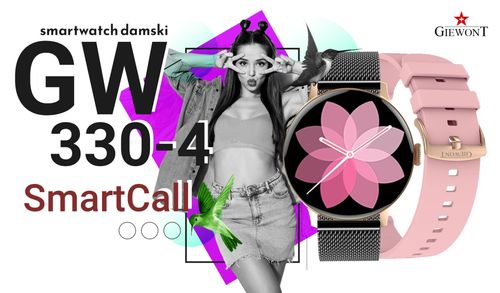 Smartwatch Giewont Supernova SmartCall GW330-4 Black Shine/Powder Pink na Arena.pl