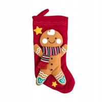 CHRISTMAS SOCK BOWII Skarpeta czerwona z ciastkiem 46 cm HOMLA