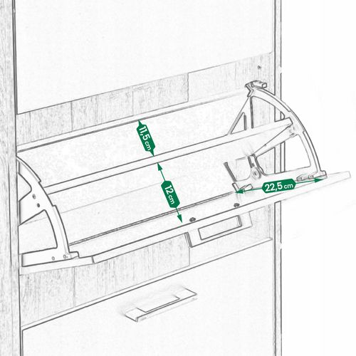 szafka na buty regał 2 komory obuwie komoda pojemna do przedpokoju loft na Arena.pl