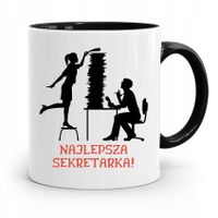 Kubek Czarny Prezent Dla Sekretarki Najlepsza Z Nadrukiem Ze Zdjęciem