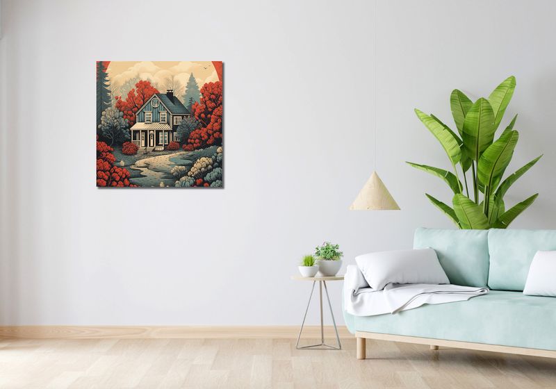 Obraz 70x70cm Idylla Rustykalna zdjęcie 2